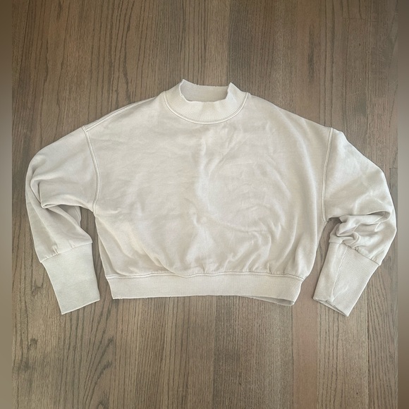 Free People We The Free Nikki Sweatshirt-Champagne Color-Size Small - Picture 4 of 10